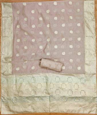 grey jacquard handwork unstitched dress material 4