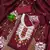 maroon chanderi cotton embroidered unstitched dress material