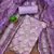 purple organza handwork unstitched dress material