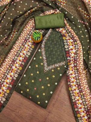 mehndi organza handwork unstitched dress material 1