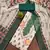 dark green organza handwork unstitched dress material