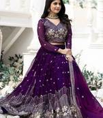 purple Ready to wear sequin work designer lehenga choli with dupatta 