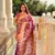 onion solid banarasi art silk woven saree with matching blouse