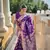 purple solid banarasi art silk woven saree with matching blouse