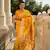 yellow solid banarasi art silk woven saree with matching blouse