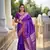violet paisley banarasi art silk embellished saree with matching blouse