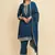 Teal Blue silk blend embroidered kurta with pant and dupatta