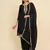 Black silk blend embroidered kurta with pant and dupatta