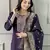 Purple chanderi embroidered kurta with pant and dupatta
