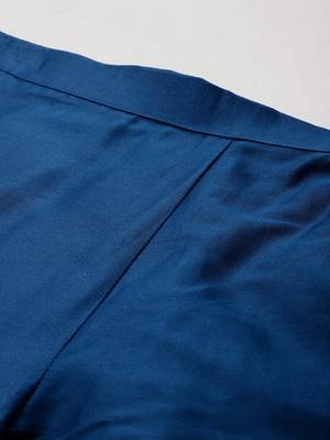 Elegant Blue Cotton Blend Embroidered Kurta & Pant Co-ord Set 3