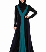 Colorblock Stripe Jersey Anarkali Abaya