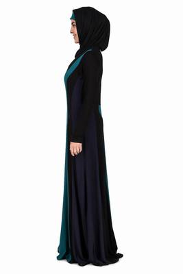 Colorblock Stripe Jersey Anarkali Abaya 2