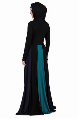 Colorblock Stripe Jersey Anarkali Abaya 3