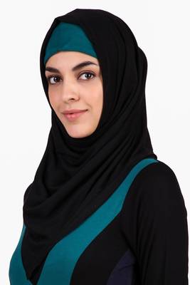 Colorblock Stripe Jersey Anarkali Abaya 6