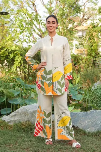 Cotton Digital Printed Kurta Pant Stylish ethnic Co Ords Set 