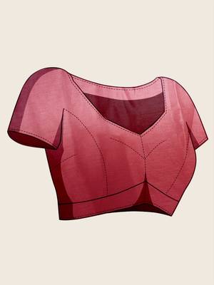 maroon chiffon swaroski work work saree with unstitched blouse piece 4