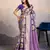 violet satin digital print saree with unstitched blouse piece