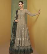 Beige Georgette Embroidery Anarkali Salwar Kameez