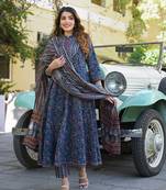 Divena multicolor floral print cotton fabric kurta  pant with dupatta