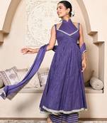 Purple lurex anarkali set
