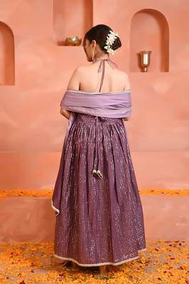 Mauve halterneck kurta set 5