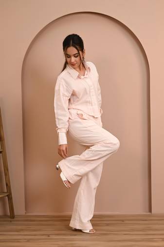 Peach cotton coord set