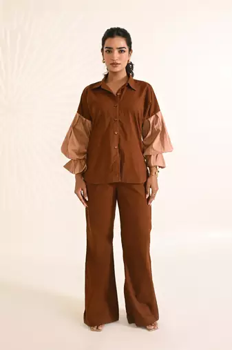 Brown cotton co-ord set