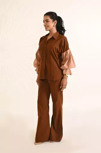Brown cotton co-ord set