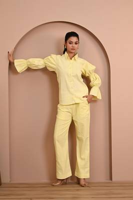 Yellow cotton coord set 1
