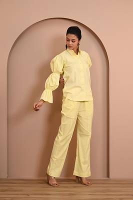 Yellow cotton coord set 2