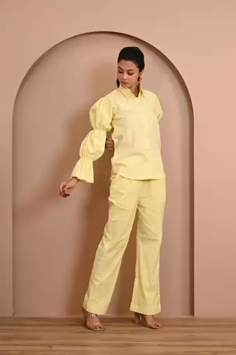 Yellow cotton coord set