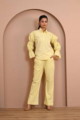 Yellow cotton coord set 3