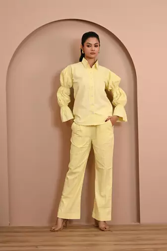 Yellow cotton coord set