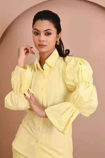 Yellow cotton coord set