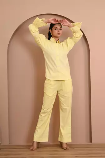 Yellow cotton coord set