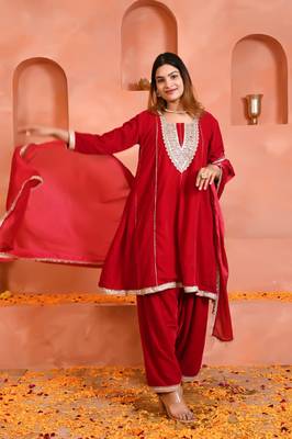 Pink velvet kurta set 3