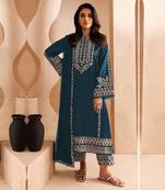 Rama embroidered georgette semi-salwar suit