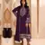 Purple embroidered georgette salwar suit
