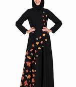 Falling Leaf Embroidery Flared Abaya