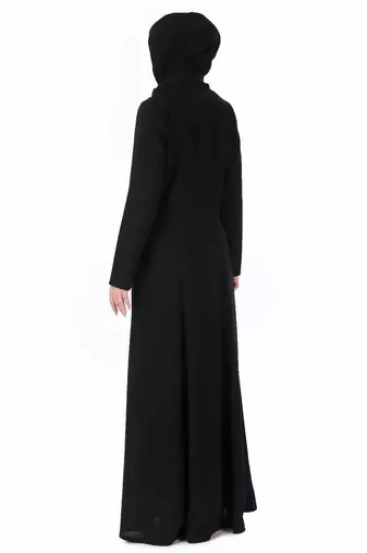 Floral Embellished Flared Nida Abaya