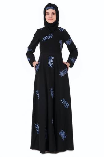 Leaf Embroidery Anarkali Style Abaya