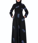 Leaf Embroidery Anarkali Style Abaya