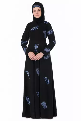 Leaf Embroidery Anarkali Style Abaya