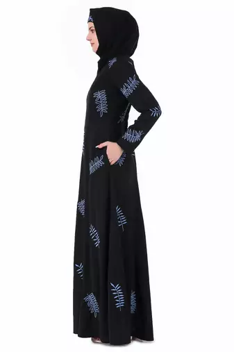 Leaf Embroidery Anarkali Style Abaya