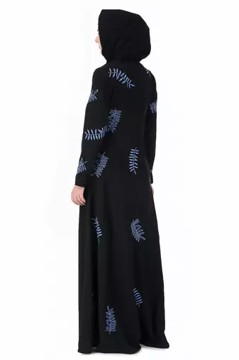 Leaf Embroidery Anarkali Style Abaya