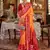 orange polyester viscose silk blend patola printed saree