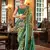 olive green polyester viscose silk patola printed saree