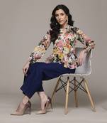 Black dahlia printed top by label ritu kumar