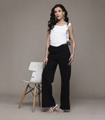 White ottavia cowl solid top by label ritu kumar