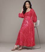 Red penelope long dress by label ritu kumar